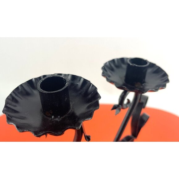 Vintage 1960s candlesticks, candle holder, bird shaped metal, half inch candles - Picture 8 of 10